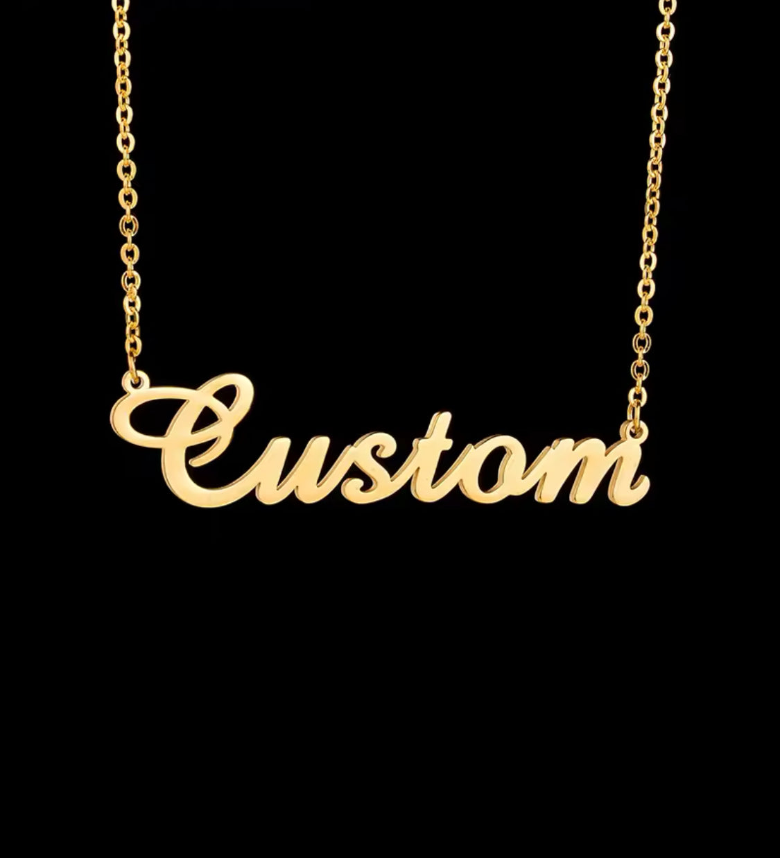 AURMONELLE Customized Stainless Steel Golden Name Necklace
