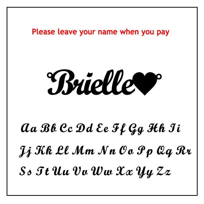 AURMONELLE Customized Stainless Steel Golden Name Necklace